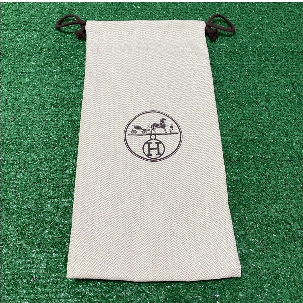 Authentic New Hermes Dust Bag with Logo - Cream and Brown